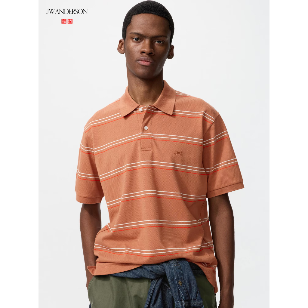 Uniqlo Kaos Polo Dry Pique Garis [485567] Kaos Polo Pria