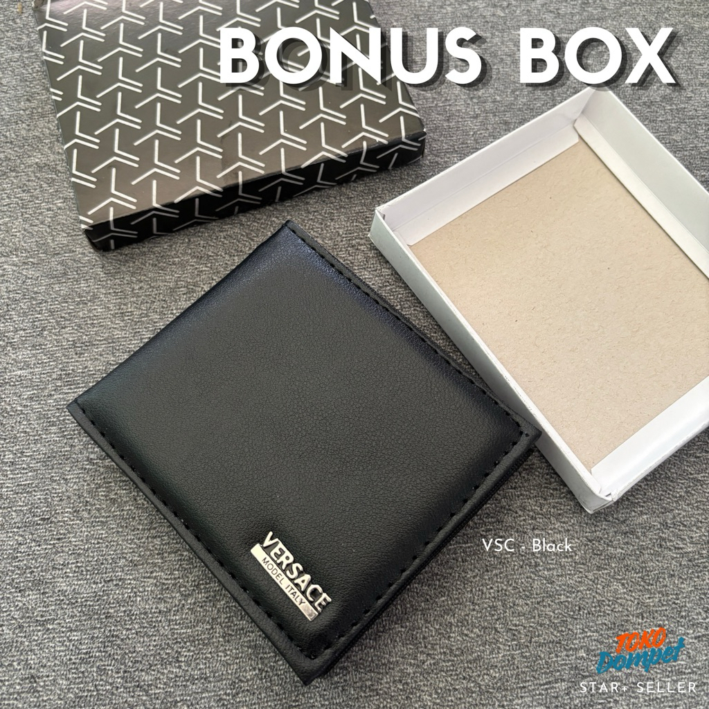 Dompet Pria Lipat Bonus Box branded Dompet Cowok Pendek
