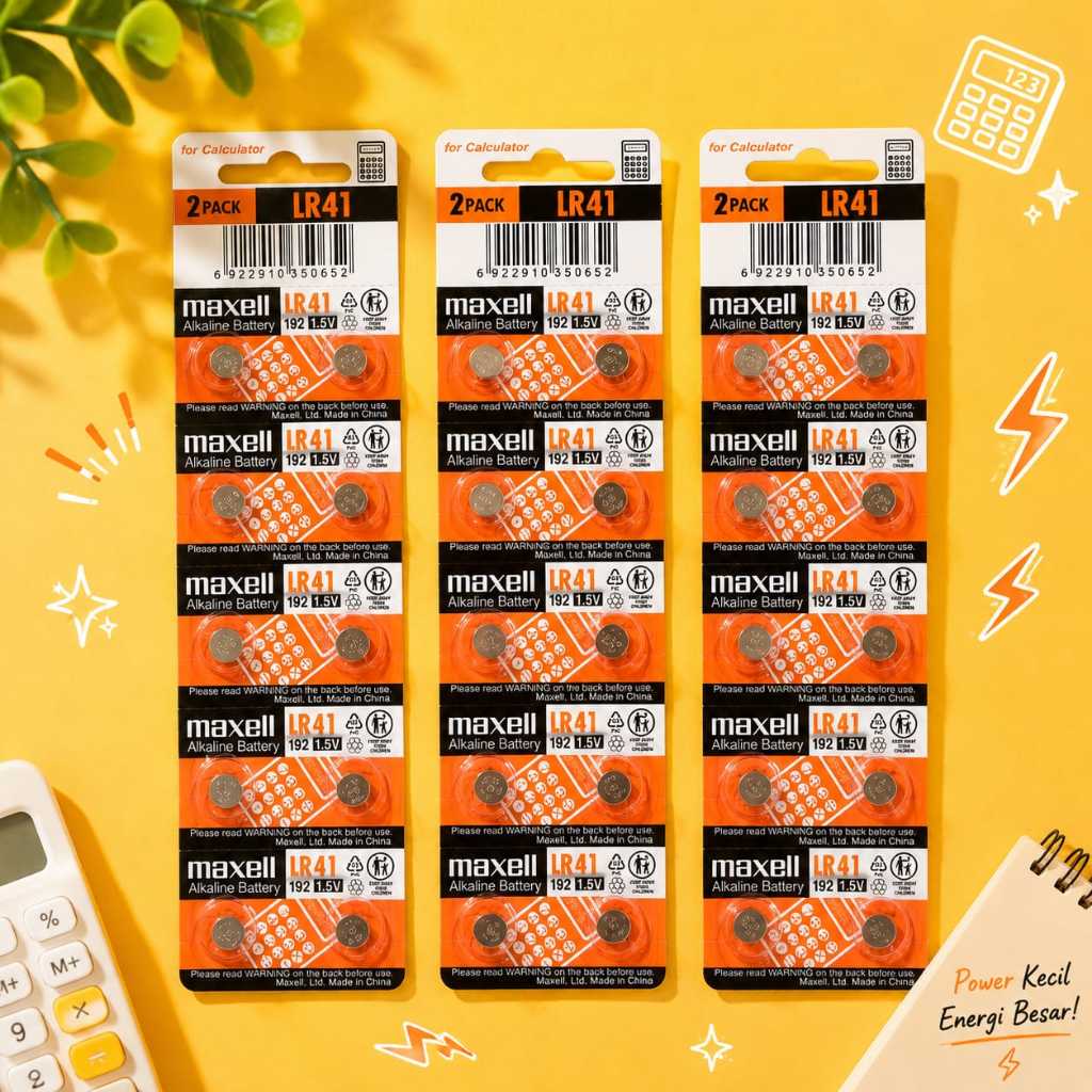Baterai Original Lr 41 Maxell Battery Batre LR41 / LR 41 / AG3 / AG 3 Original LR41 AG3
