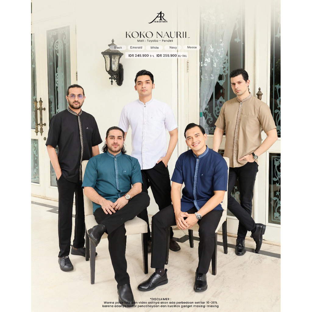 NAURIL KOKO PENDEK BY ARRAFI || Koko Lengan Pendek Bahan Toyobo