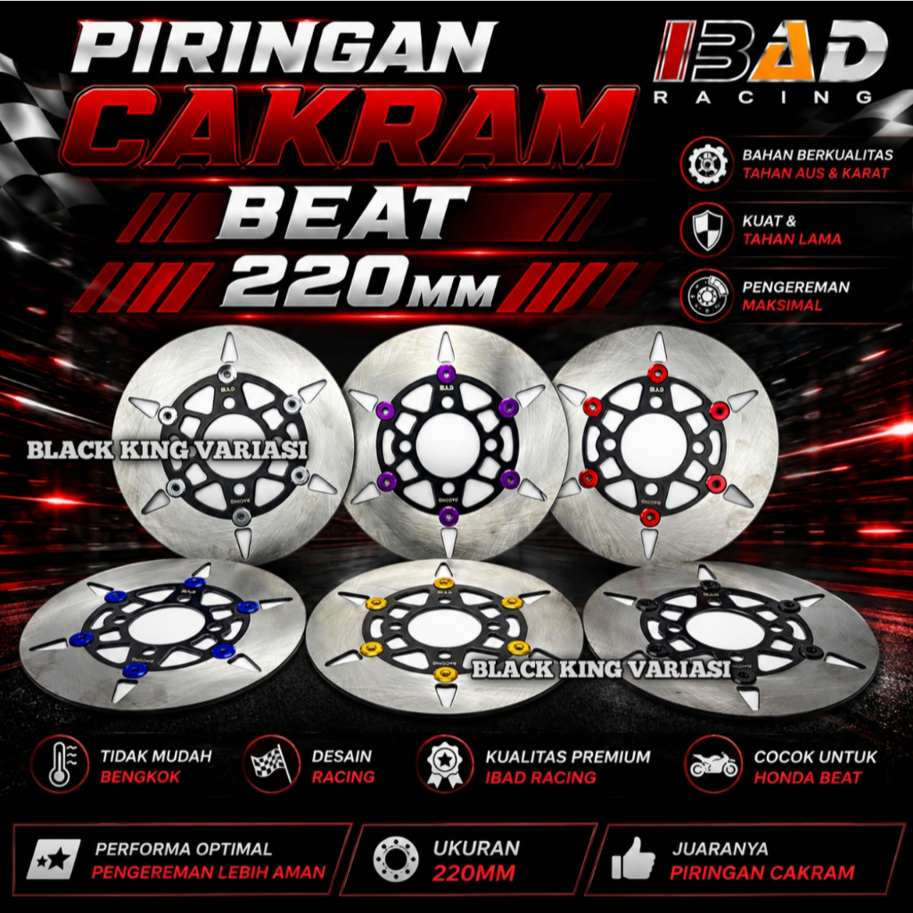 Piringan Disc Cakram Depan Beat Vario Supra 125 FI Revo Mio Sporty 220mm Piringan Cakram Beat 260MM 