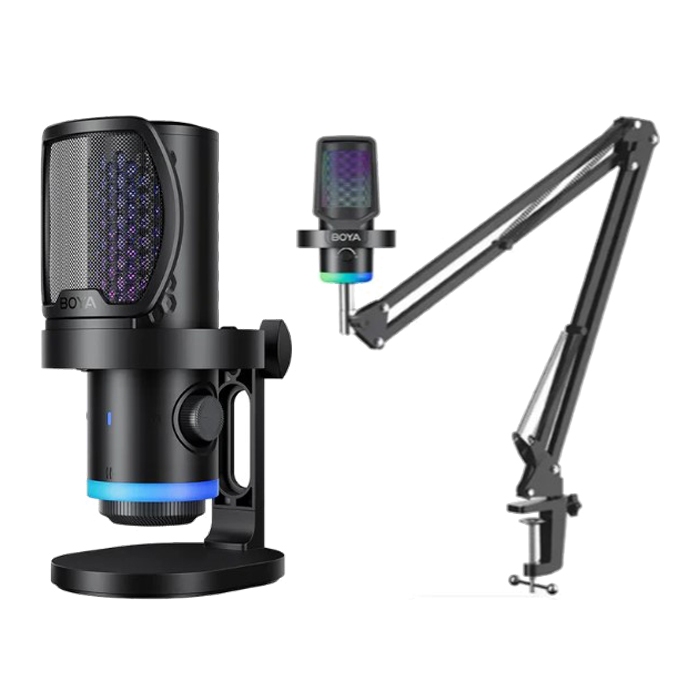 BOYA CastMic G40 / G40B RGB USB Gaming Microphone Noise Cancellation Podcast Streaming Mic Garansi R