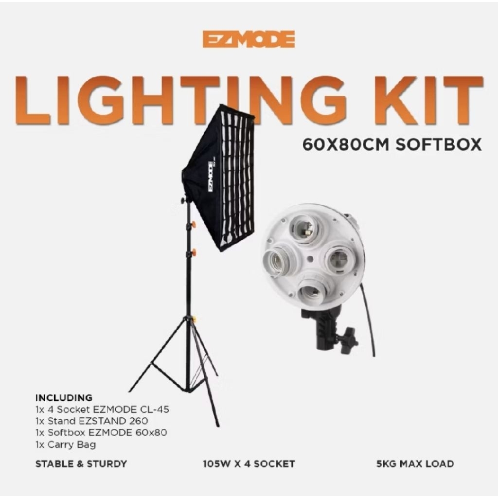EZMODE Studio Lighting Stand + 4 Socket (60x80)