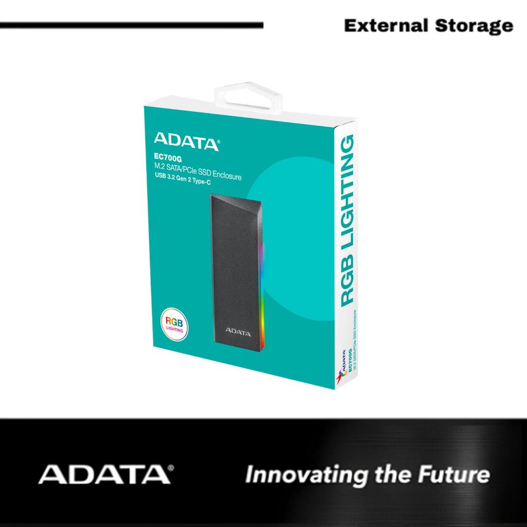 SSD External ADATA EC700G - 512GB 1TB 0GB M.2 NVME SSD ENCLOSURE EC700G USB 3.2 GEN 2 TYPE-C
