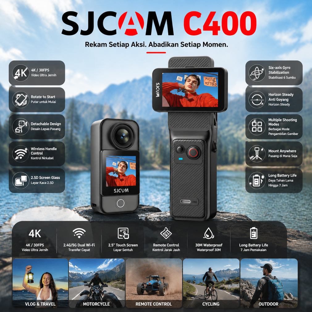 SJCAM C400 Body Action Camera HDR 4K 30FPS Kamera Mini