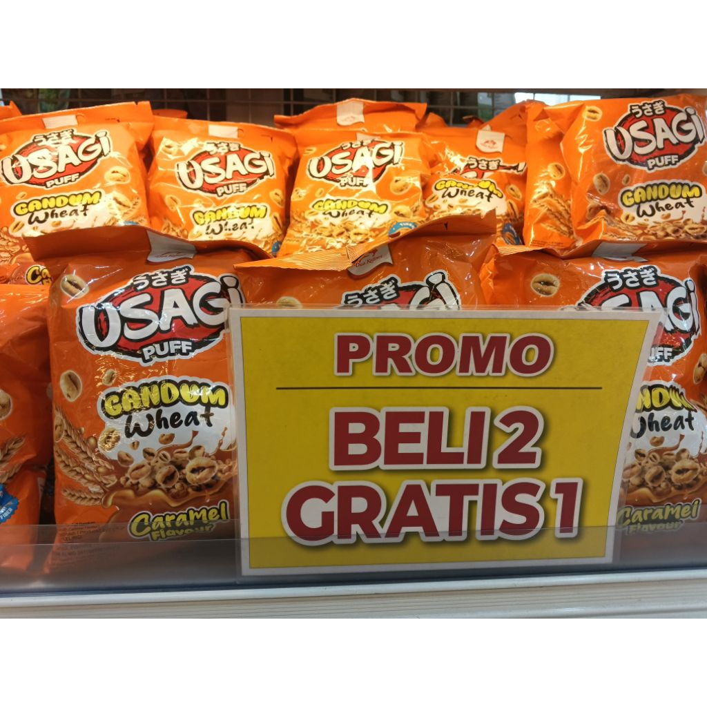 PROMO BELI 2 GRATIS 1 Usagi Puff 60 gram Rasa Caramel Karamel Dua Kelinci