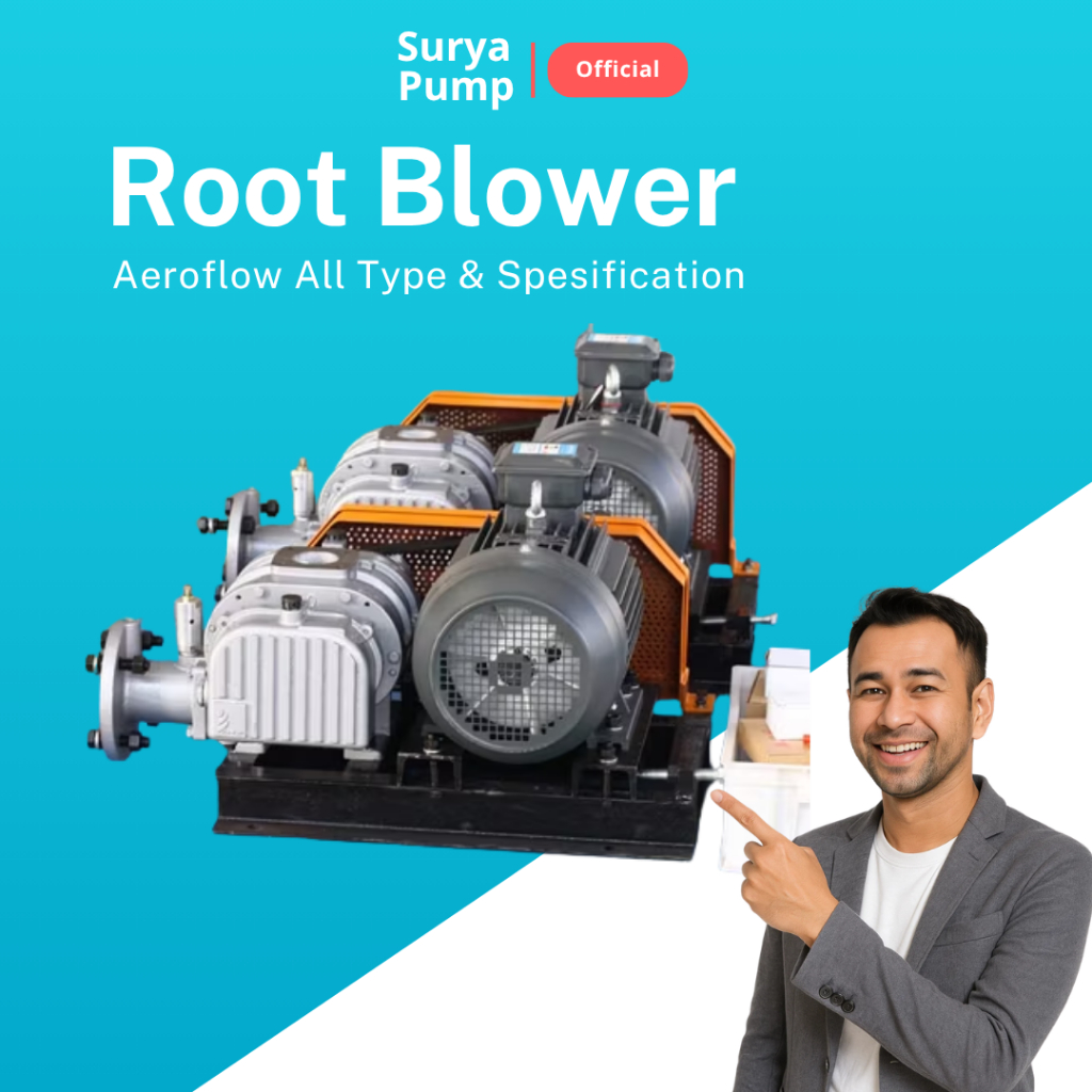 Root Blower Industri 3kW-22kW 380V | Aerasi IPAL, STP, WWTP, Bioflok