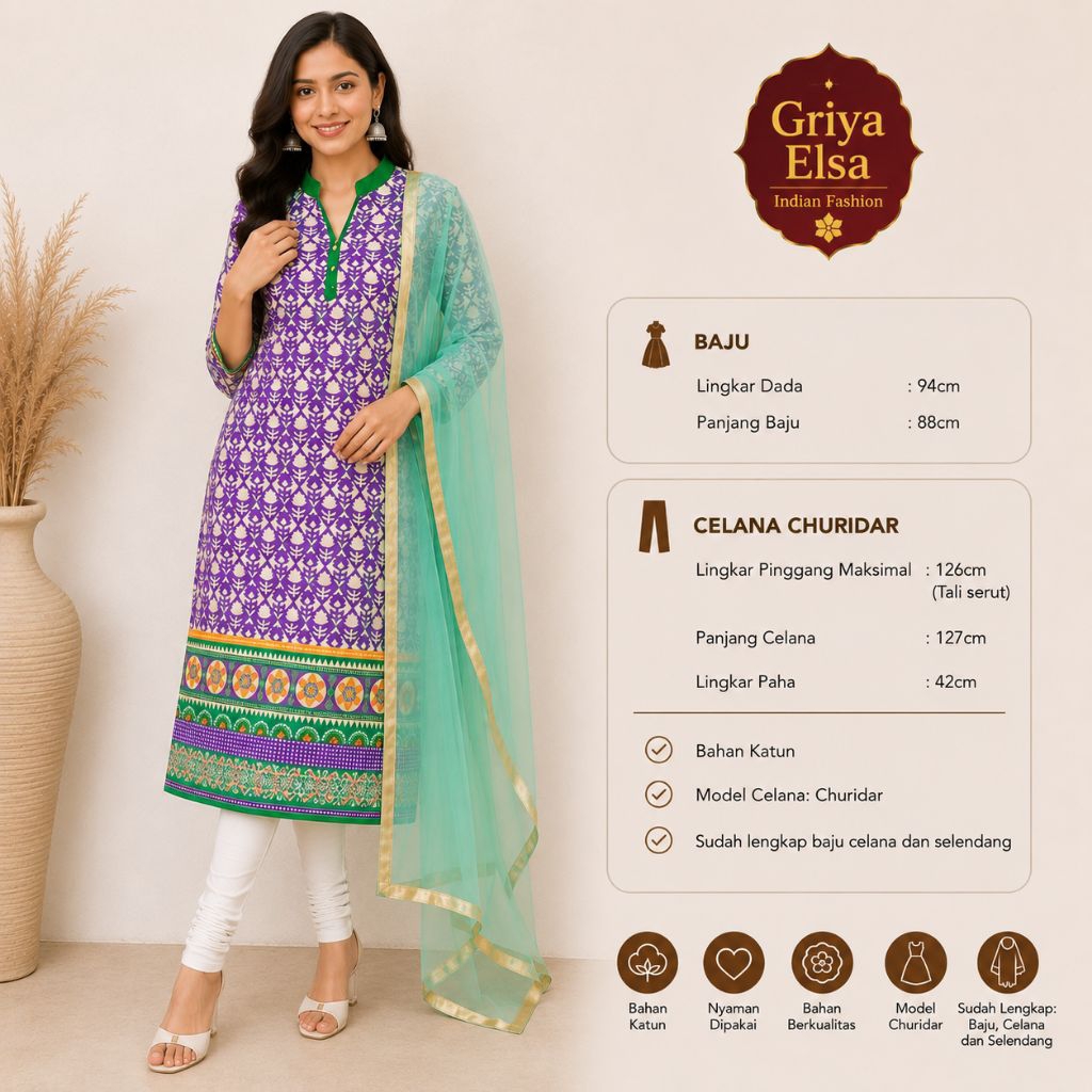 Kurti India Baju India Wanita Setelan Celana lengkap murah
