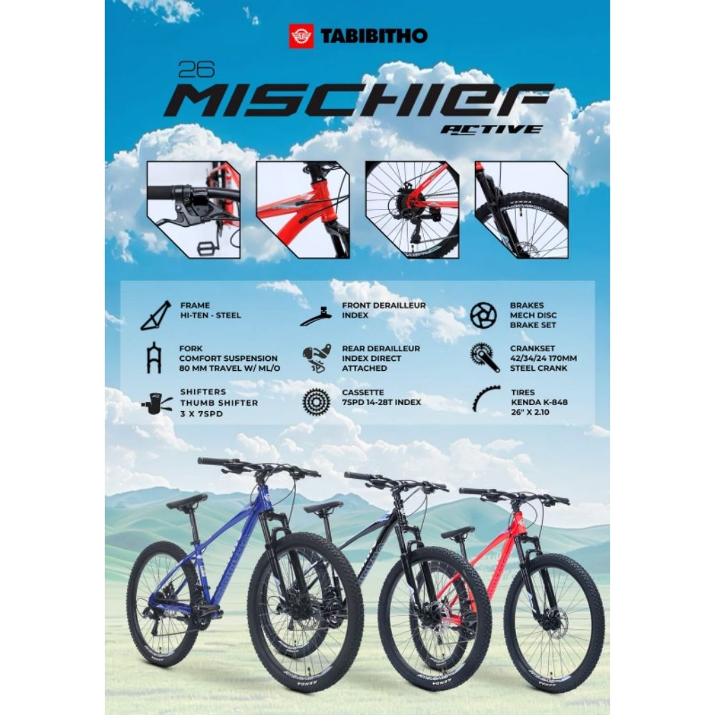 Sepeda MTB 26 THRILL TABIBITHO MISCHIEF ACTIVE SHIMANO