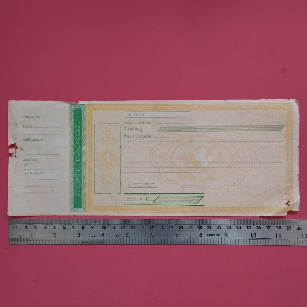 Kwitansi Kosongan Tahun 1990 an Besar BBG 007