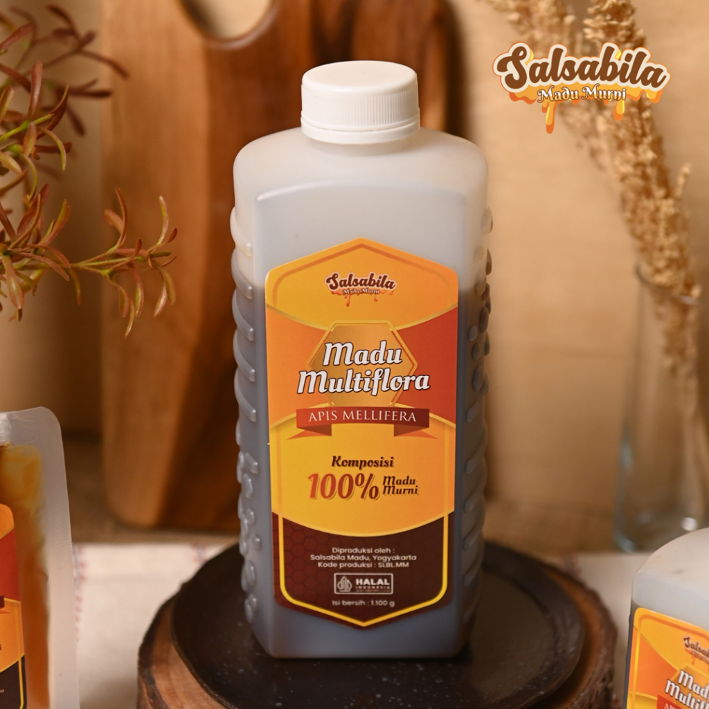 Madu Multiflora Super 1 Kg Murni Asli 100% Tanpa Campuran Madu Hutan Lebah Ternak