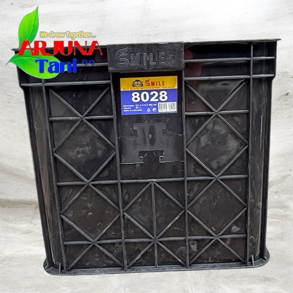 Bak Karet Container Box SMILE 8028 Hitam isi 80 Liter
