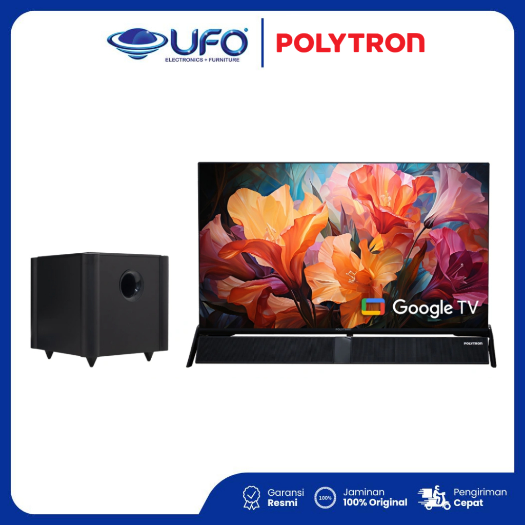 POLYTRON PLD32BG5058/D+SWF0241 - Televisi 32 Inch Smart Google TV HD + Subwoofer