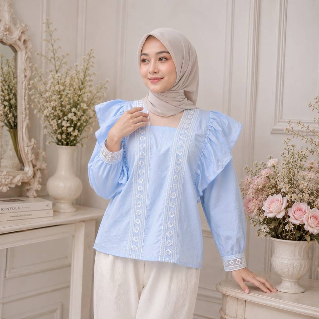 Osio Fashion Blouse Atasan Fashion Outfit Wanita Muslim Melva