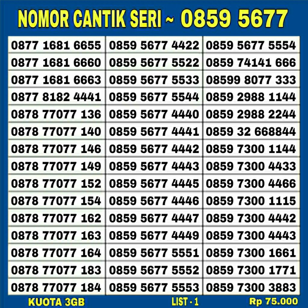 Nomor Cantik XL Axiata - Kartu Perdana Internet - Nomor 10 Digit - Nomor 12 Digit - Nomor Seri Tahun