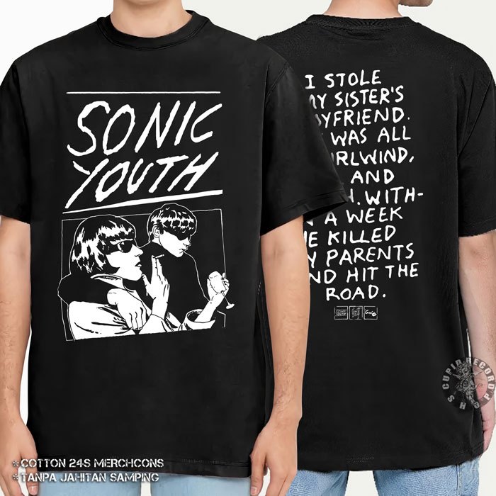 Kaos Band Sonic Youth Baju Musik Rock Alternative Experimental Bootleg Unisex T shirt - Goo