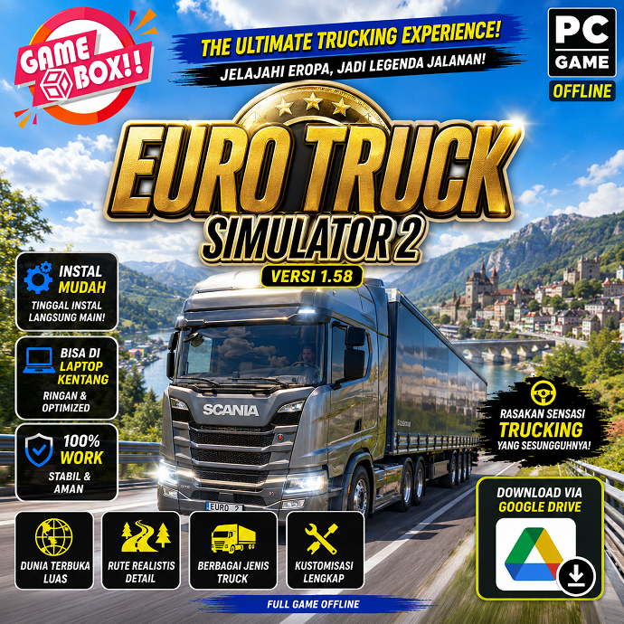 EURO TRUCK SIMULATOR 2 / ETS 2 VERSI 1.58 | 2026 - GAME PC