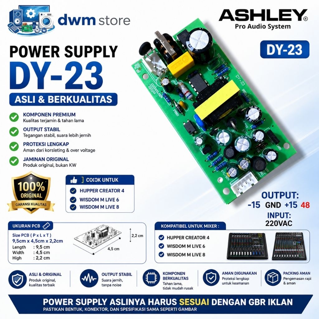 power supply suplai Mixer DY-23 mixer hupper Huper ( wisdom )