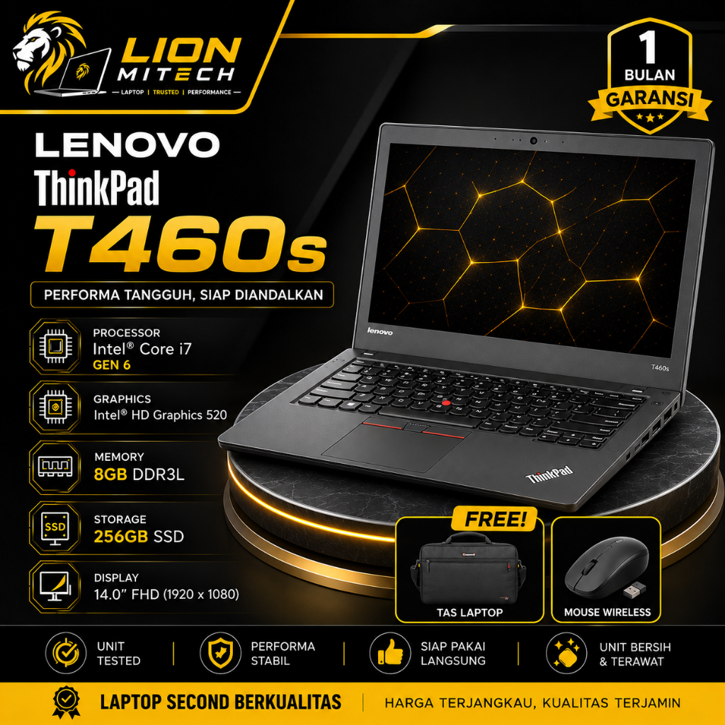 Laptop Lenovo Thinkpad T460s T470s Core i5/i7 Ram 20 Ssd 512gb Mulus Core i5,Ram 8 Ssd 256