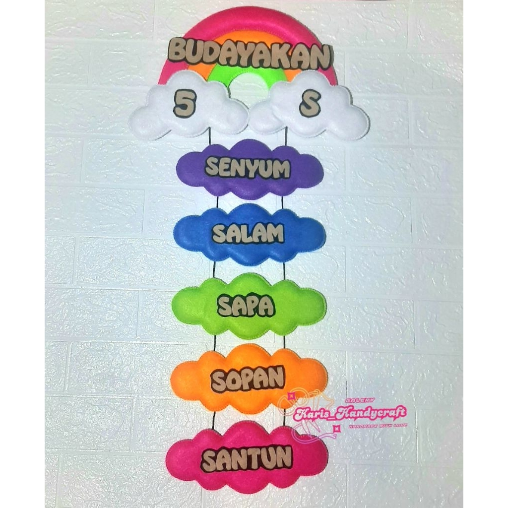 hiasan kelas / dinding budayakan 5s