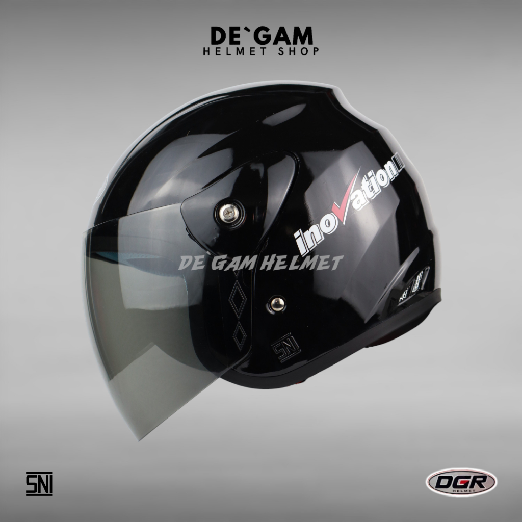 DGR Inovation Solid - Black- Helm Half Face