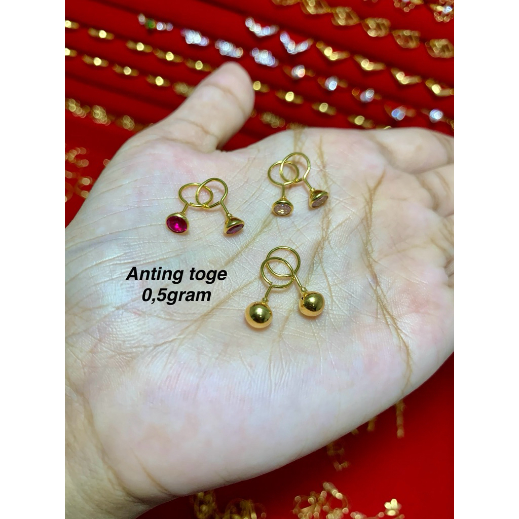 anting toge emas mudah 0,5gram