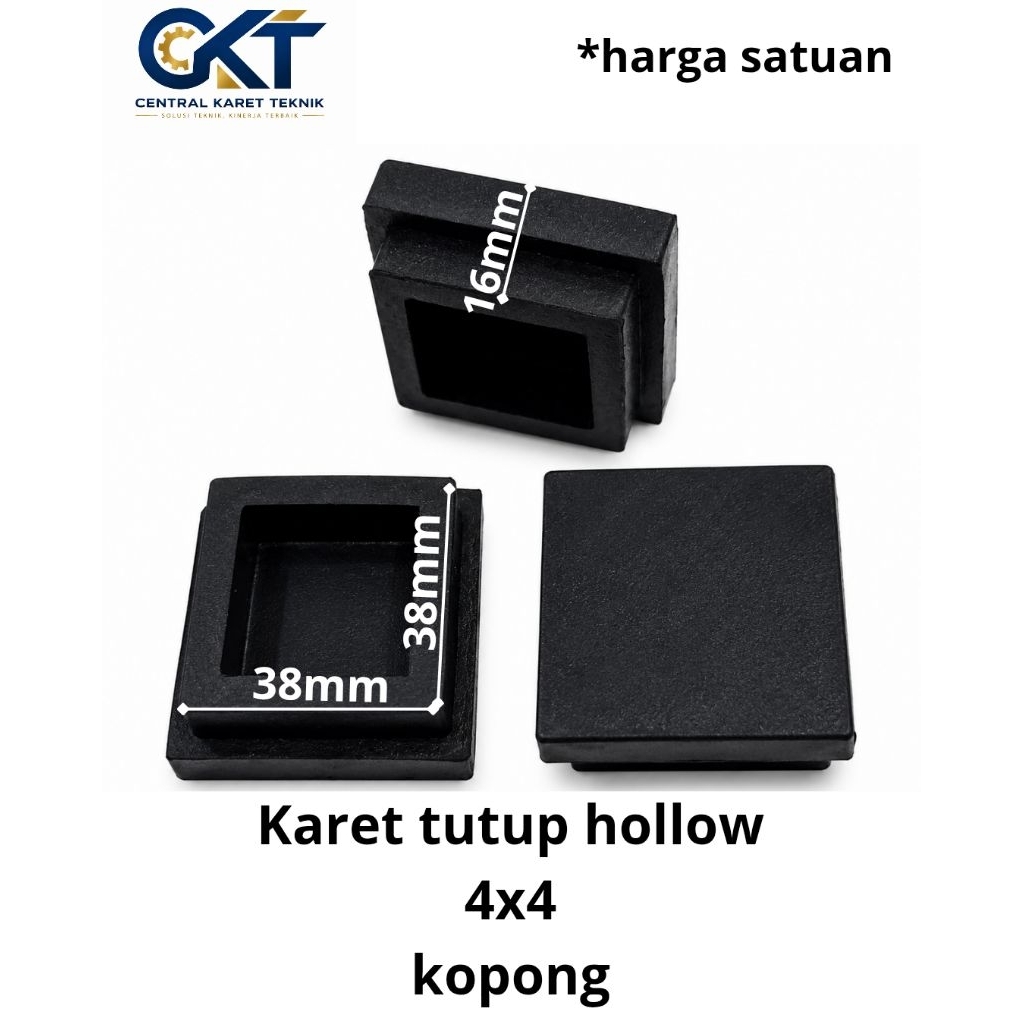 Karet Hollow 4x4 Kopong Kaki Meja Kursi Tutup Hollow