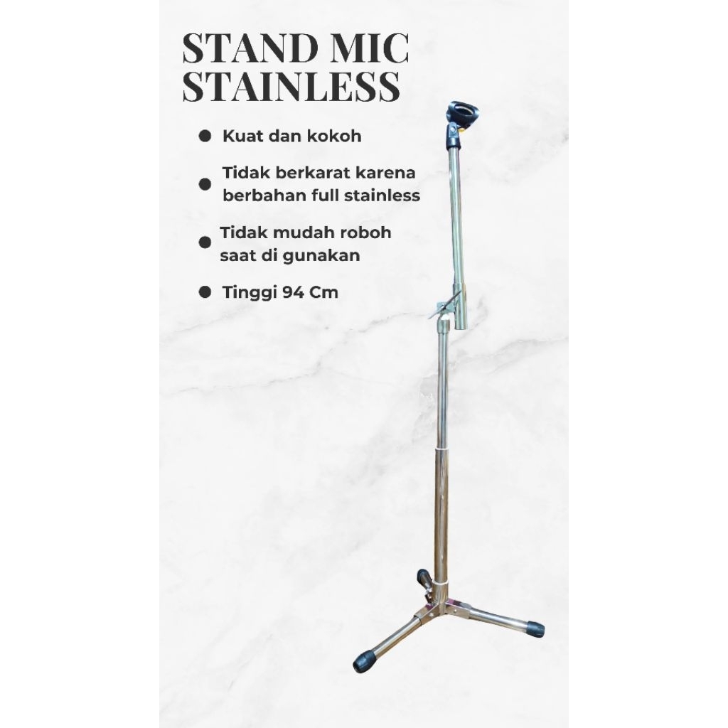STAND MIC FULL STAINLESS