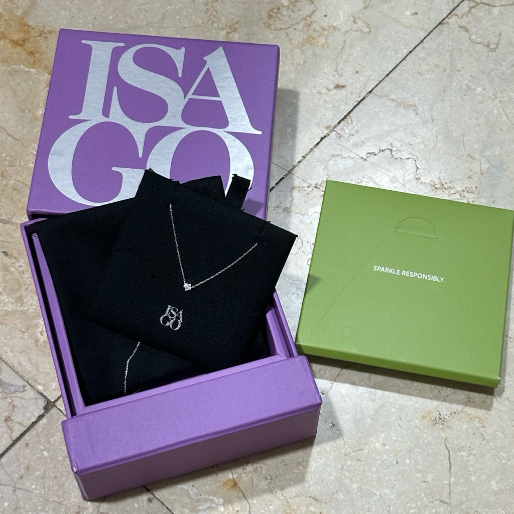 PRELOVED ISAGO Round Cluster Diamond Necklace White Gold 14K