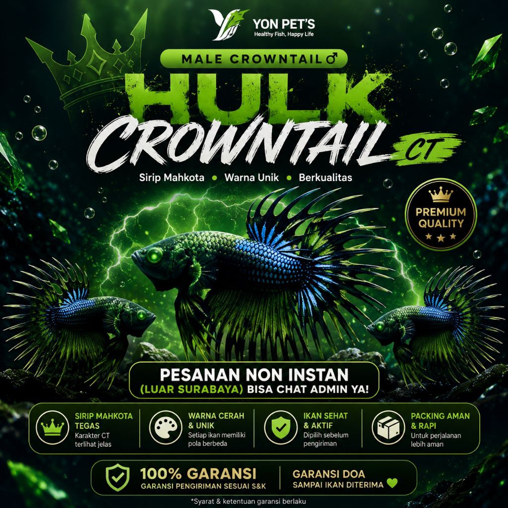 Serit Crowntail CT Hulk Mata IJO -  TOP GRADE | REALPICT| MURAH