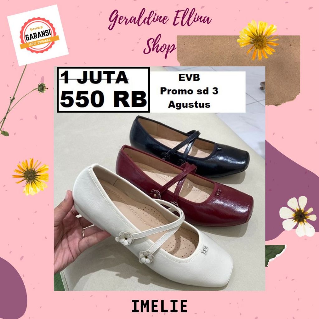 Sepatu flat shoes wanita EVB SALE original 100% seri IMELIE