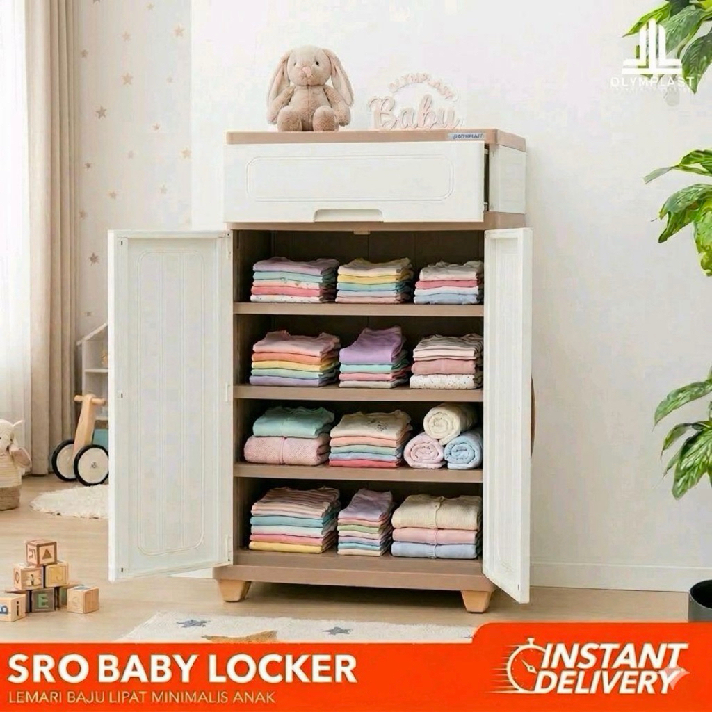 OLYMPLAST BABY LOCKER LEMARI PAKAIAN ANAK PLASTIK LEMARI SEPATU PLASTIK OLYMPLAST SRO 2P1L LEMARI PL