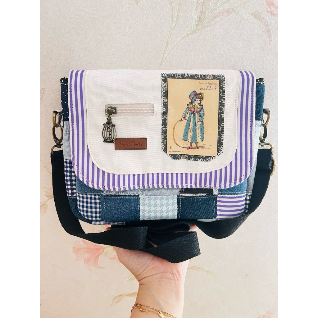 Tas patcwork jeans/tas handmade/tas patchwork selempang