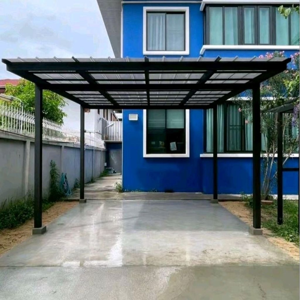 Kanopi atap spandek polos dan spandek pasir