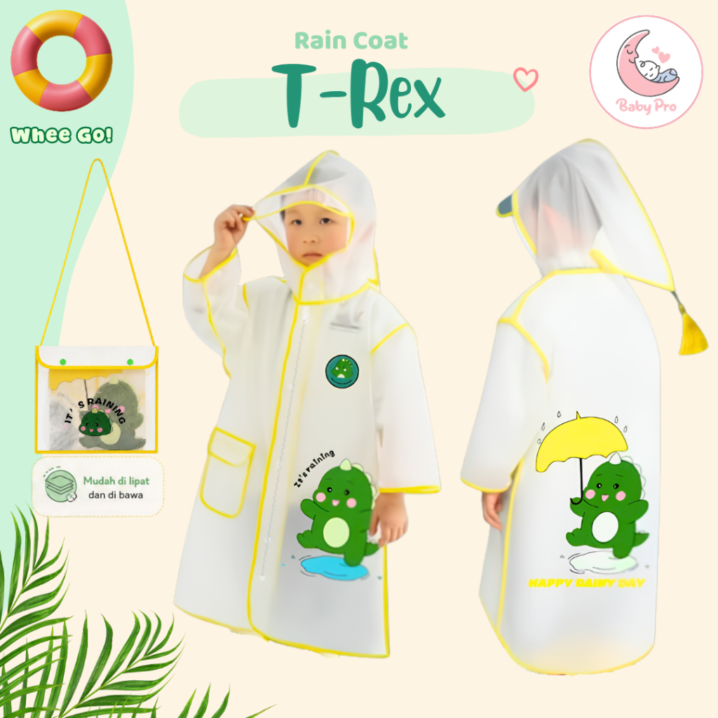 Baby Pro T-Rex Jas Hujan Anak Waterproof Ringan Aman