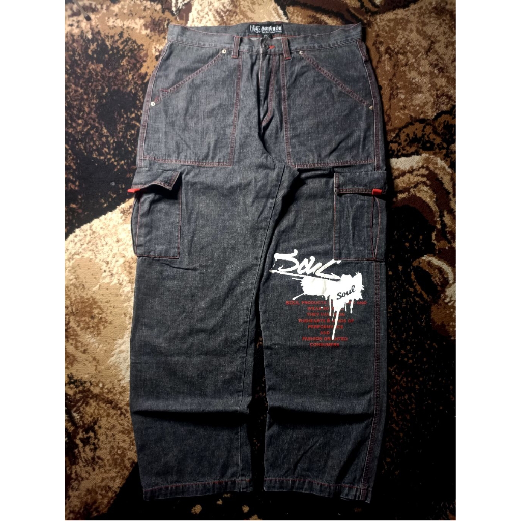 LA Soul USA Cargo Baggy Jeans NOT JNCO SOHK DOGTOWN COOGI EDHARDY SOUTHPOLE ECKO UNLTD ROCAWEAR JOKE
