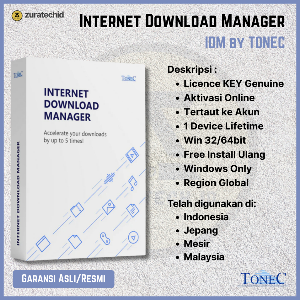 IDM Internet Download Manager Original Lisensi KEY Resmi TONEC Lifetime