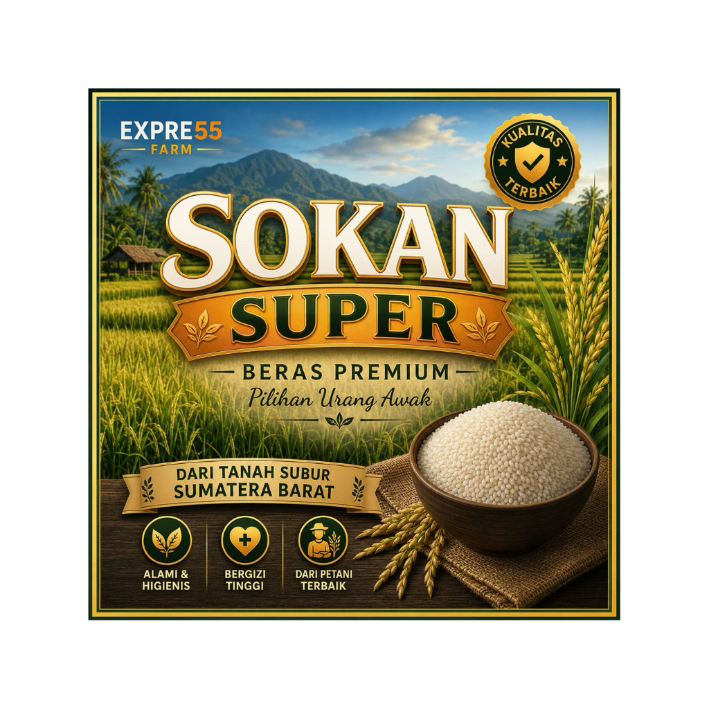 Beras SOKAN SUPER  1 KG Beras Bareh Solok Beras Padang Beras Solok Beras Nasi Padang Beras Sumatera 