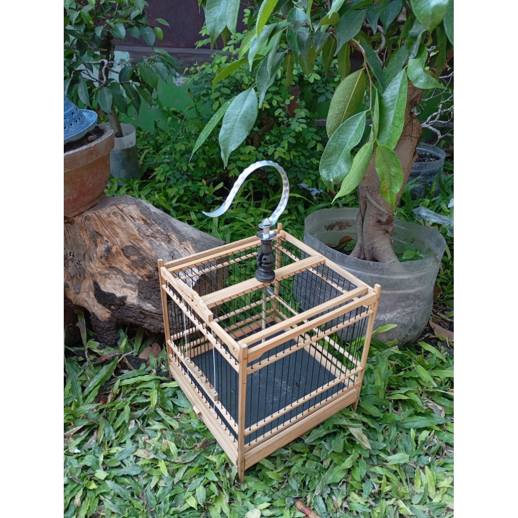 sangkar burung kecil bambu ruji fiber