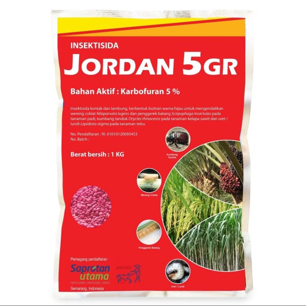 Insektisida JORDAN 5GR Pak Tani 1KG Pembasmi Ulat ORIGINAL SAPROTAN