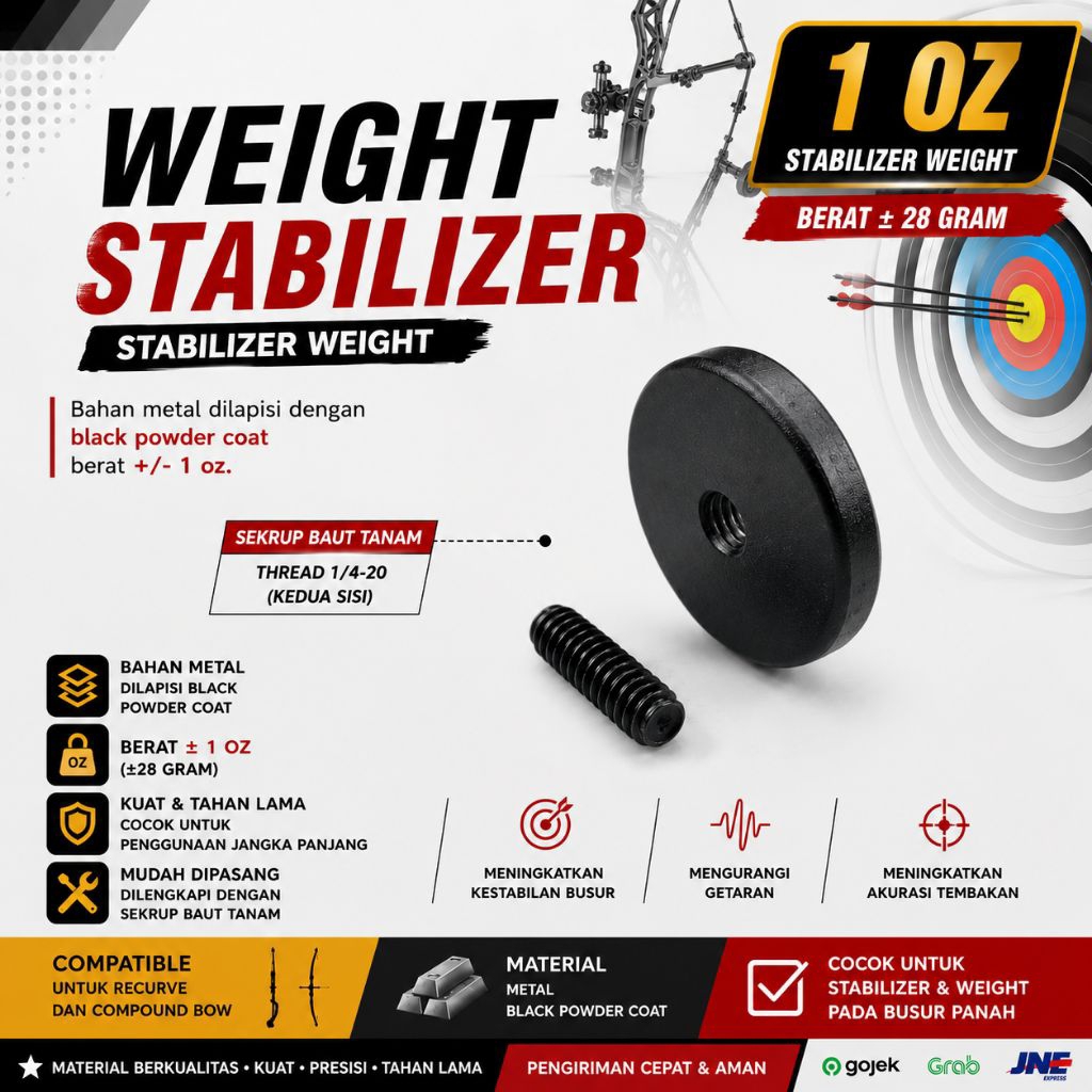 Stabilizer Weight 1 Oz | Pemberat Stabilizer Busur Panah | Aksesoris Stabilizer Panahan