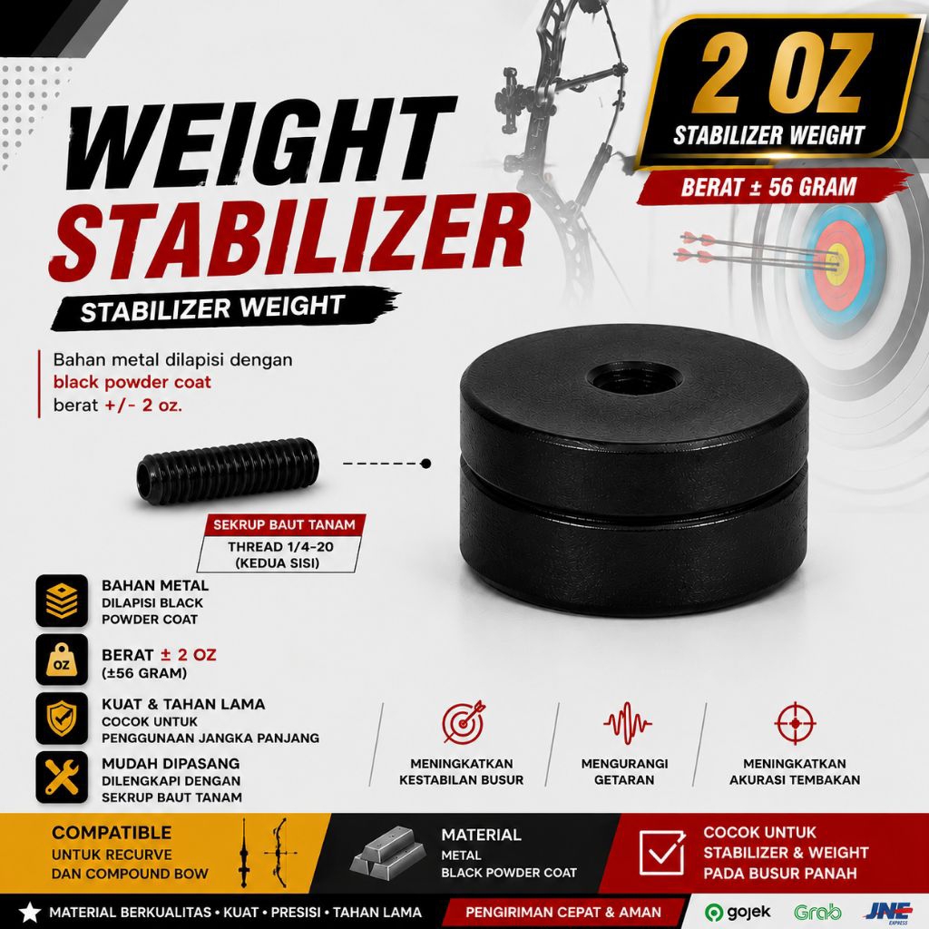 Stabilizer Weight 2 Oz | Pemberat Stabilizer Busur Panah | Aksesoris Stabilizer Panahan