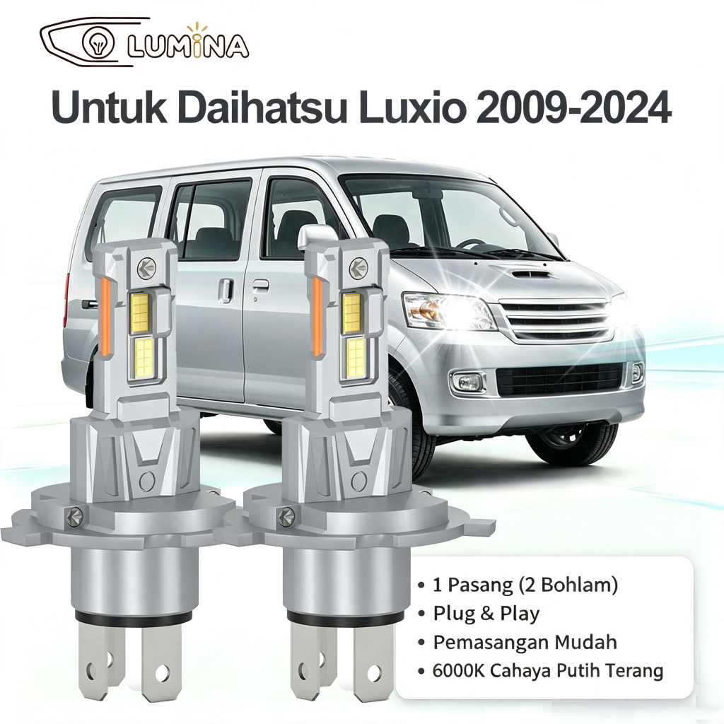Daihatsu Luxio 2009-2024 Lampu Depan LED Mobil 6000K Cahaya Putih Terang Pengganti Bohlam Halogen Pa