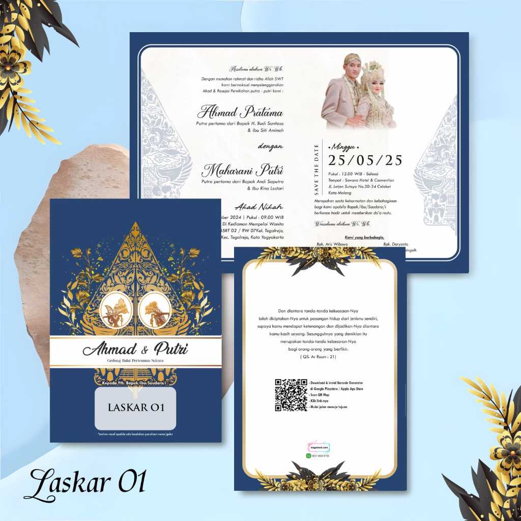 [TEMA JAWA] UNDANGAN PERNIKAHAN / UNDANGAN ORANG TUA / UNDANGAN KHITAN DESAIN ELEGANT