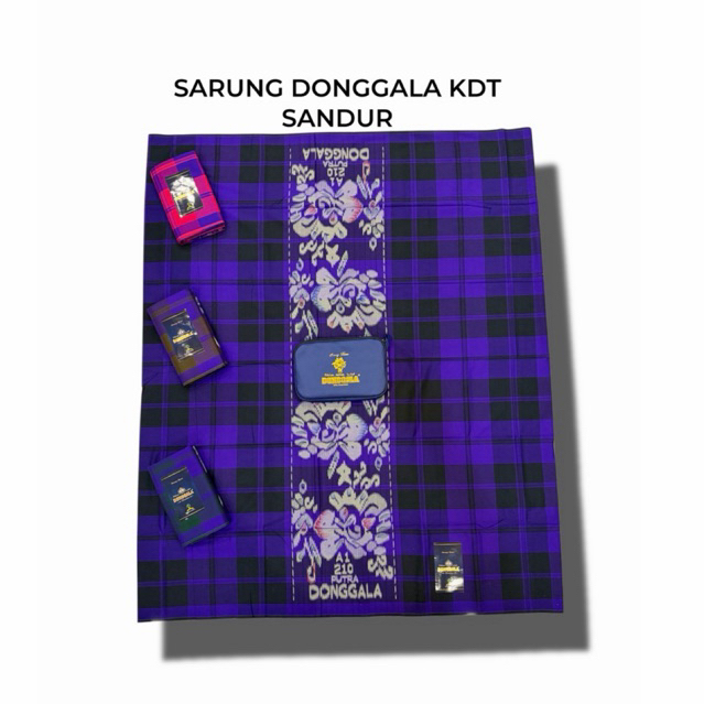 SARUNG DONGGALA MOTIF SUTRA KOTAK-KOTAK SANDUR RAYON  TIMBUL A1