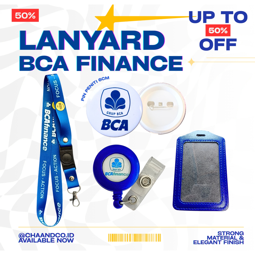 LANYARD TALI ID CARD BCA FINANCE / SET LANYARD BCA FOCUS PREMIUM [READY STOK] Langsung kirim