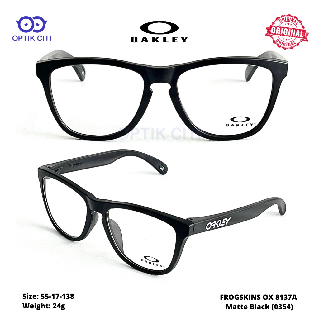 Frame Kacamata Pria Oakley Frogskins RX A OX 8137 A - Matte Black Original