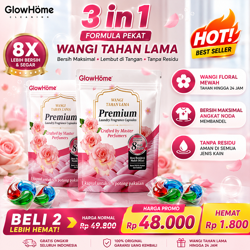 Laugend Laundry Pods 3in1 Premium | Deterjen Kapsul 10X Kekuatan Membersihkan, Wangi Tahan Lama, Ant