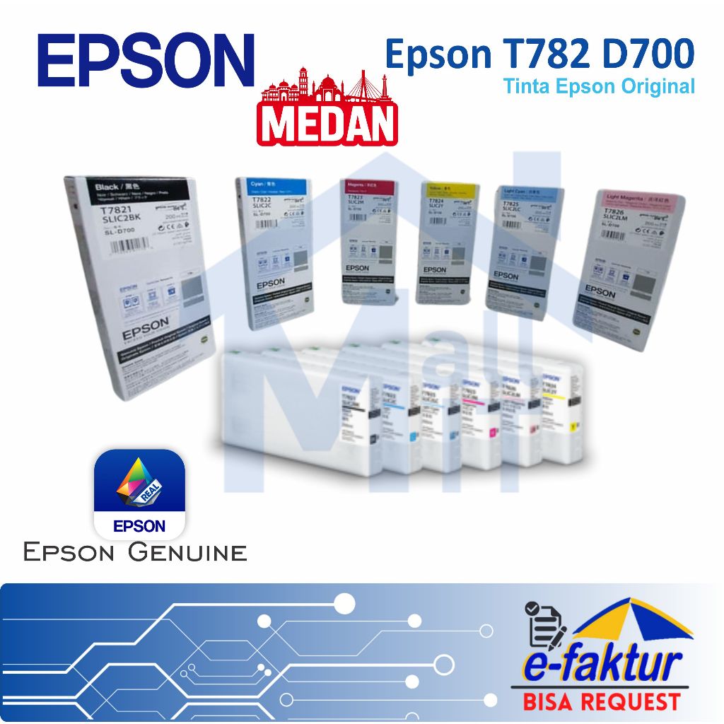 MALLIT EPSON Tinta Catrdige Epson Untuk Printer SL-D700 D700 T782  T7821 T7822 T7823 T7824 T7825 T78