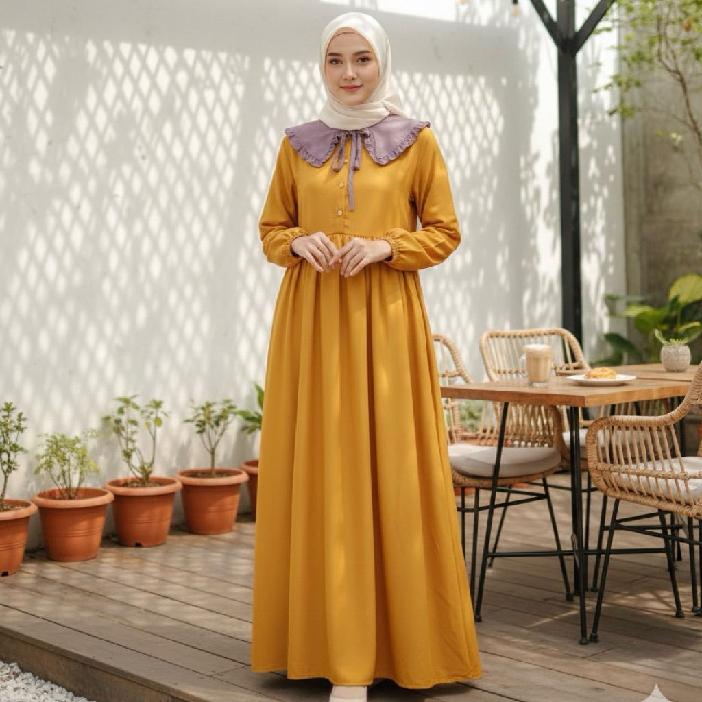Gamis rayon premium|Gamis Candy Ld 100cm